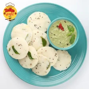 Mini Idli with Green Chutney